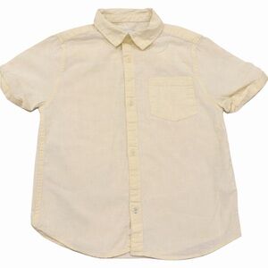 Zara Light Yellow Short-Sleeve Button-Down Shirt